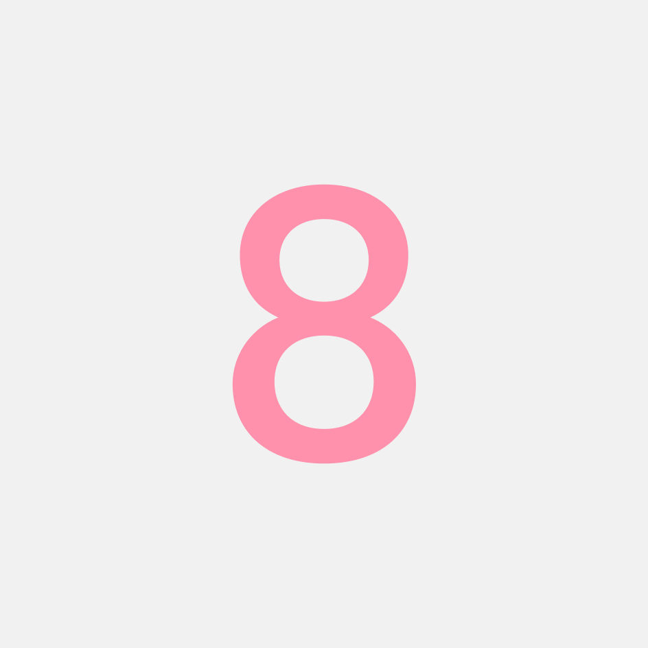 A large pink 8, the base unit