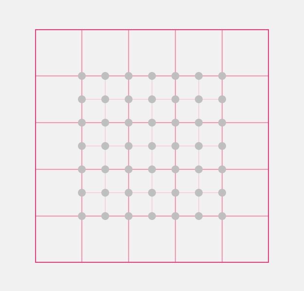 A dot grid aligned to the unit grid